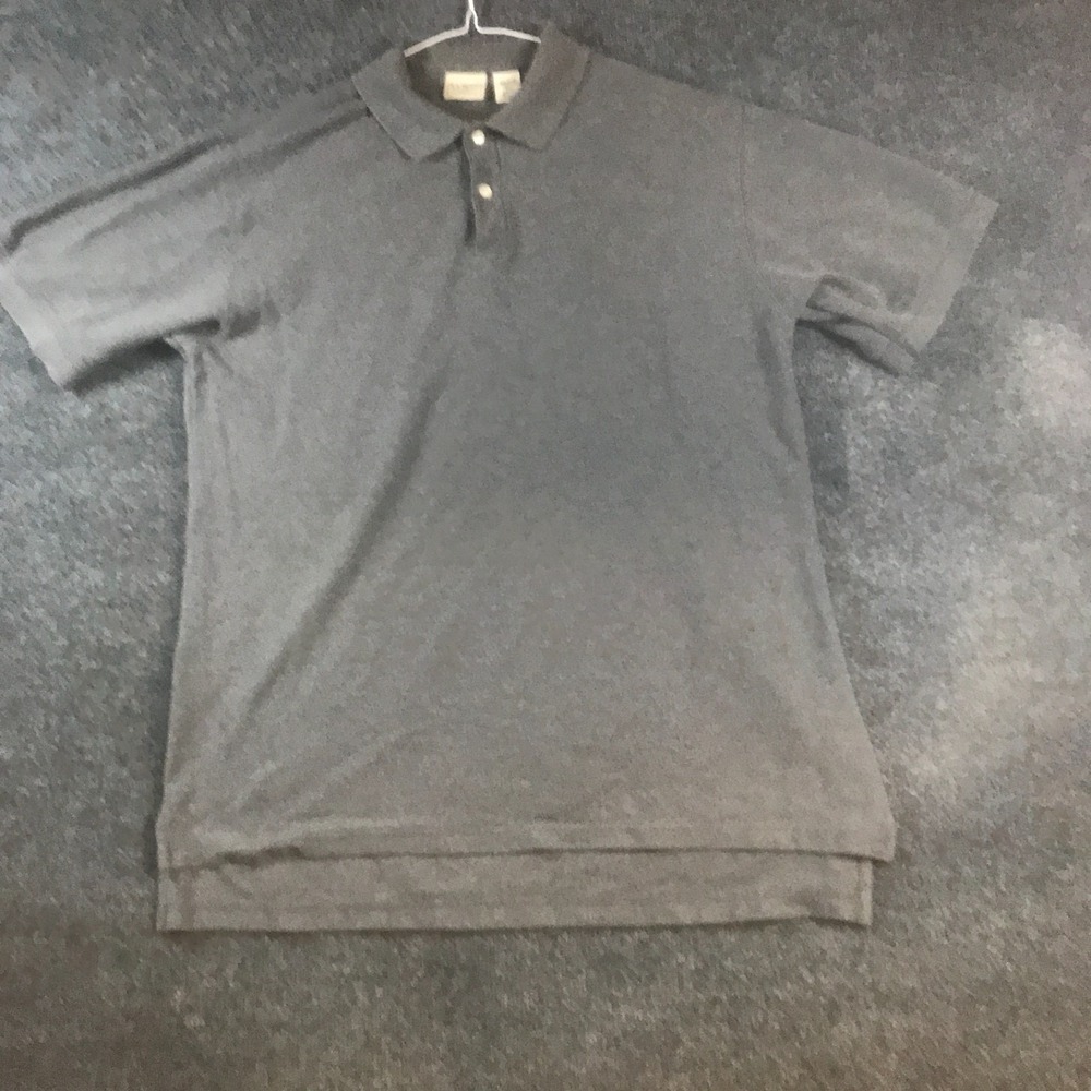 L.L.Bean Polo Shirt Mens Large Tall Gray Good Cotton Tennis Tail 0KA51
